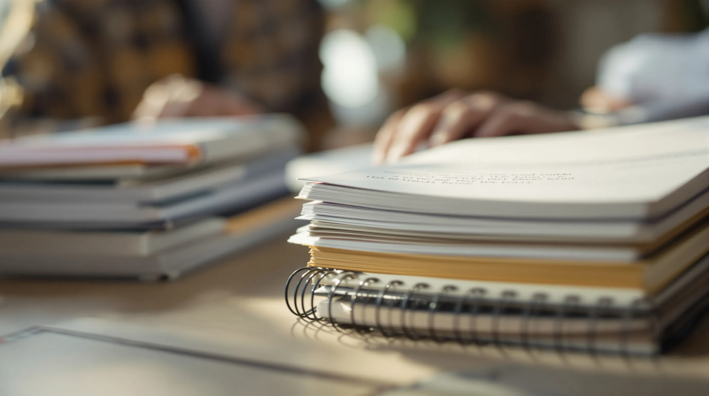 Researcher reviewing printed documents and notebooks alongside a laptop showing an archive timestamp interface
